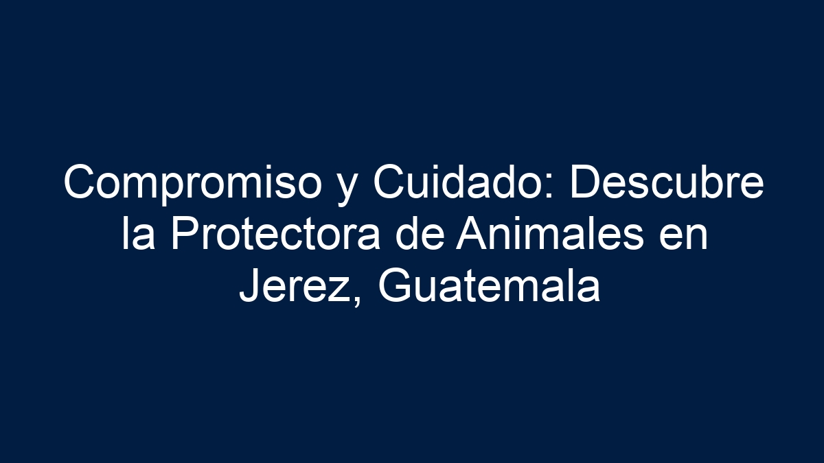 Compromiso y Cuidado: Descubre la Protectora de Animales en Jerez, Guatemala - 15
