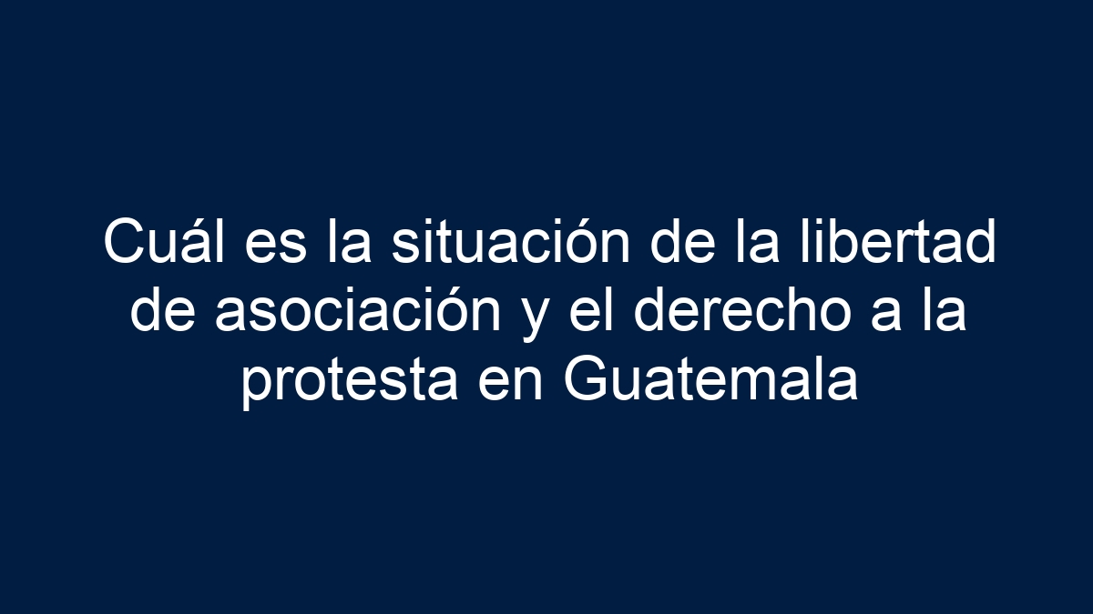 Cuál es la situación de la libertad de asociación y el derecho a la protesta en Guatemala - 3