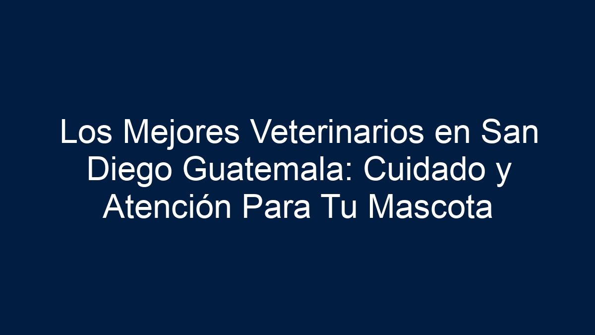 Los Mejores Veterinarios en San Diego Guatemala: Cuidado y Atención Para Tu Mascota - 19